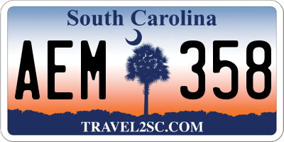 SC license plate AEM358