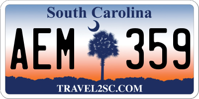 SC license plate AEM359