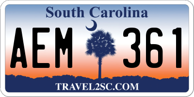 SC license plate AEM361