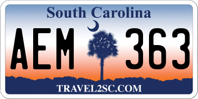 SC license plate AEM363