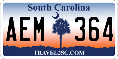 SC license plate AEM364