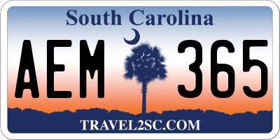 SC license plate AEM365