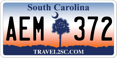 SC license plate AEM372