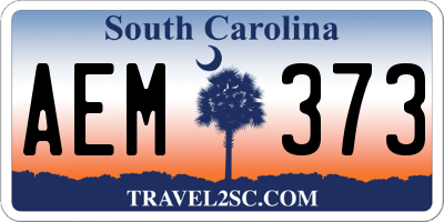 SC license plate AEM373