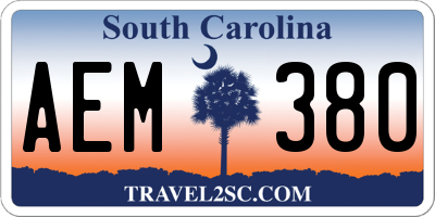 SC license plate AEM380