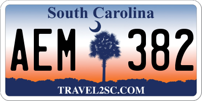 SC license plate AEM382