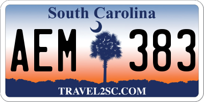 SC license plate AEM383