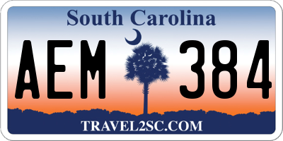SC license plate AEM384