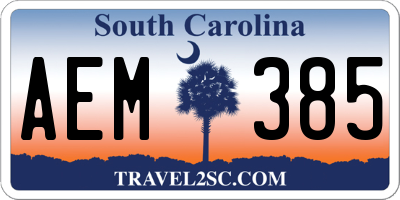 SC license plate AEM385