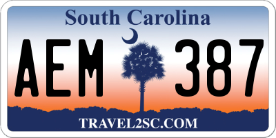 SC license plate AEM387