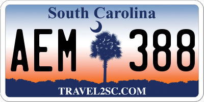 SC license plate AEM388