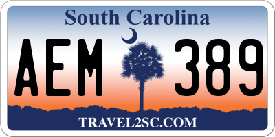 SC license plate AEM389
