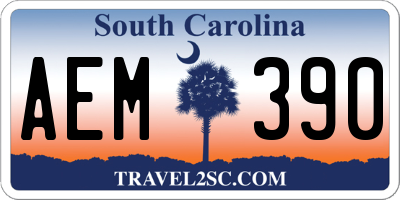 SC license plate AEM390