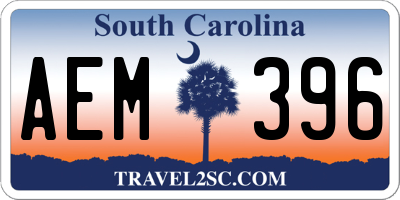 SC license plate AEM396