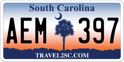 SC license plate AEM397