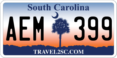 SC license plate AEM399