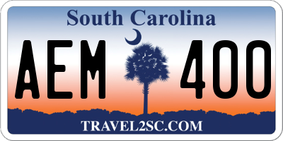 SC license plate AEM400