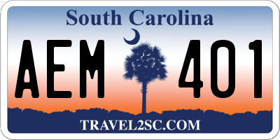 SC license plate AEM401