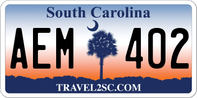 SC license plate AEM402
