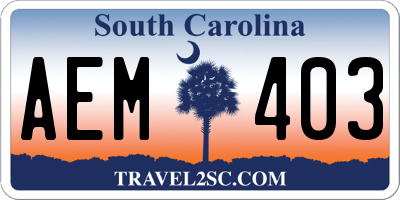 SC license plate AEM403