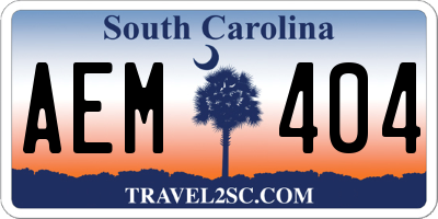 SC license plate AEM404