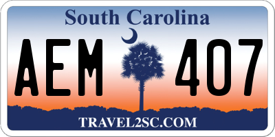 SC license plate AEM407