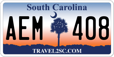 SC license plate AEM408