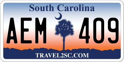 SC license plate AEM409