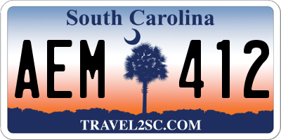 SC license plate AEM412