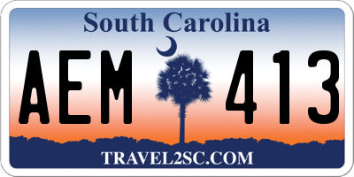 SC license plate AEM413