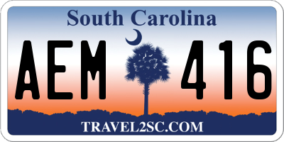 SC license plate AEM416