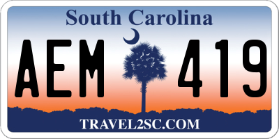 SC license plate AEM419