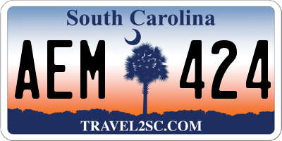 SC license plate AEM424