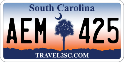 SC license plate AEM425
