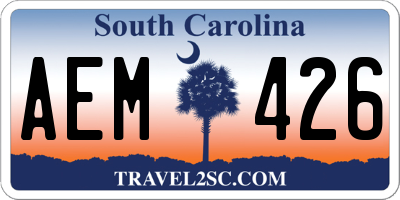 SC license plate AEM426