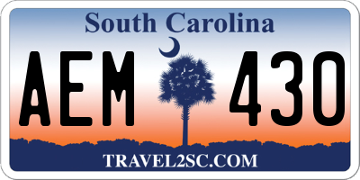 SC license plate AEM430