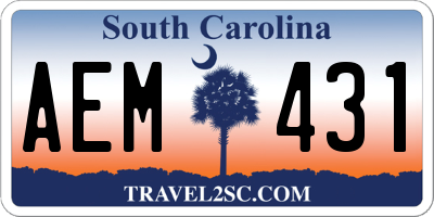 SC license plate AEM431
