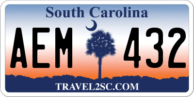 SC license plate AEM432