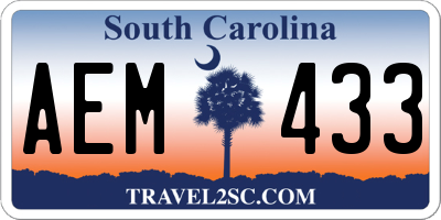 SC license plate AEM433