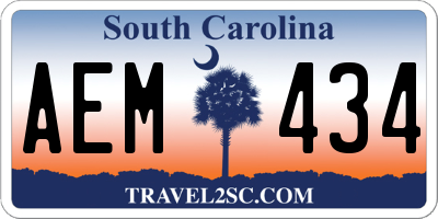 SC license plate AEM434