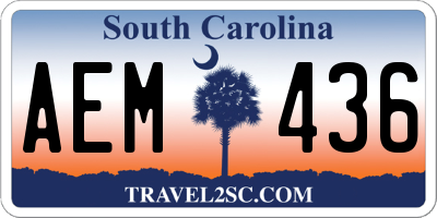 SC license plate AEM436