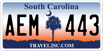 SC license plate AEM443