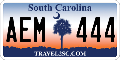 SC license plate AEM444