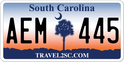 SC license plate AEM445