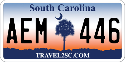 SC license plate AEM446