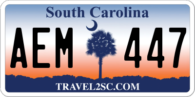 SC license plate AEM447