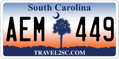 SC license plate AEM449