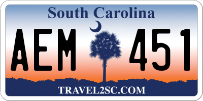 SC license plate AEM451
