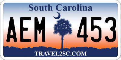 SC license plate AEM453