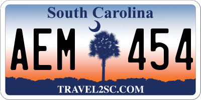 SC license plate AEM454